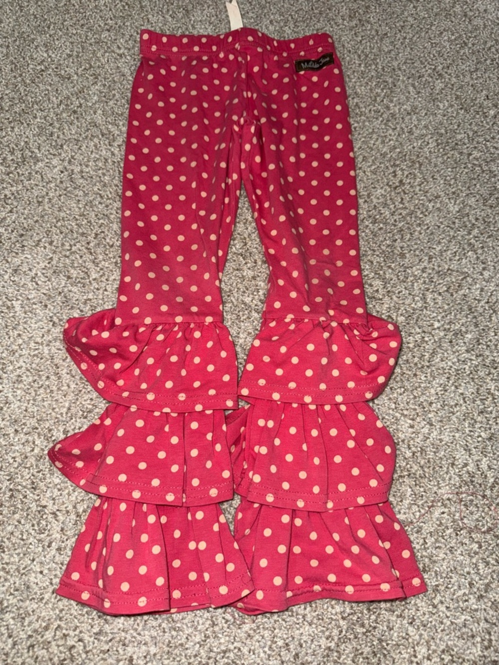 Matilda Jane Pink Polka Dot Triple-Ruffle Leggings
